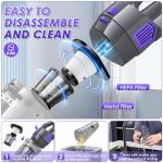 Gxzsk Handheld Vacuum Cordless, 15000PA Strong Suction Hand Held Car Vacuum Cleaner Rechargeable, Portable Hand Vacuum with Multi-Nozzles & Washable Filter for Home Office, Car, Pets