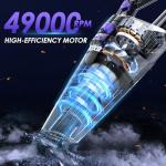 Gxzsk Handheld Vacuum Cordless, 15000PA Strong Suction Hand Held Car Vacuum Cleaner Rechargeable, Portable Hand Vacuum with Multi-Nozzles & Washable Filter for Home Office, Car, Pets