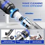 Filigo Handheld Vacuum Cordless Rechargeable 2-Speed Modes| 3-in-1 Portable Cordless Vacuum Cleaner with Charging Dock, for Car Home Office and Pet Hair（Blue）