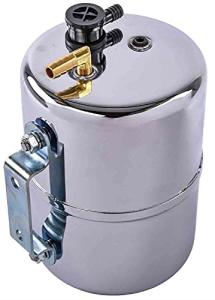 JEGS Steel Vacuum Reserve Canister, 5x7in, Chrome-Plated, Includes Grommet, Check Valve, Fittings & Port Plug