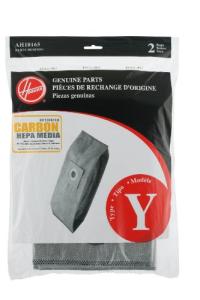 Hoover Vacuum Cleaner Bags for Upright Vacs, Pack of 2, Grey, Type Y, Hepa Filtration, Part # AH10165, Hoover Vacuum Bags Refill