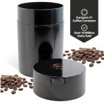 COFFEEVAC 1LB Patented Airtight Multi-use Vacuum Works as Smell Proof Ground Coffee Bean Containers. Black Cap and Body, 1.85-Liter/1.6-Quart