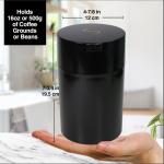 COFFEEVAC 1LB Patented Airtight Multi-use Vacuum Works as Smell Proof Ground Coffee Bean Containers. Black Cap and Body, 1.85-Liter/1.6-Quart