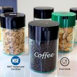 COFFEEVAC 1LB Patented Airtight Multi-use Vacuum Works as Smell Proof Ground Coffee Bean Containers. Black Cap and Body, 1.85-Liter/1.6-Quart