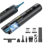 Mr.ego Car Vacuum Portable Cordless, 20000Pa Mini Vacuum Cleaner & Air Duster, 100,000 RPM Brushless Motor Handheld Vacuum with LED Light and Multi-Nozzles for Car, Home, Office, Pet (Black)