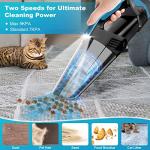 Blestan Cordless Car Vacuum Lightweight High Power Handheld Vacuum Cleaner with LED Light, Hand Vacuum for Car Home Office and Pet Hair, BlackBlue