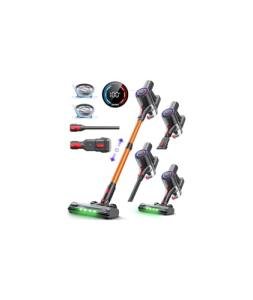 Zynet Cordless Vacuum Cleaner, 500W/45KPA/40Mins Lightweight Stick Vacuum for Home, LED Display and Green Headlights, 6-Stages Filtration, Self-Standing Vacuum for Hard Floor, Carpet