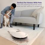 Shark Navigator Robot Vacuum with Bagless 30-Day Capacity Self-Empty Base, Powerful Suction, SmartPath Navigation, Self-Cleaning Brushroll, for Carpets & Hard Floors, White, AV2110S