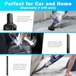 MONOZEL Handheld Vacuum Cordless - Car Vacuum Cleaner with Brushless Motor, 15kPa Powerful Suction Vacuum with LED Light, Type C Port, 2 Fliters, Portable Hand Vacuum for Home, Pet and Car