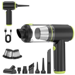 WADCIMC Handheld Vacuum Cordless - Car Vacuum Cleaner with Brushless Motor, 20000PA High Power, 2 in 1 Air Duster and Vacuum Cleaner, Mini Hand Held Vacuum Rechargeable for Home, Car, Office, Pet Hair