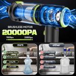 WADCIMC Handheld Vacuum Cordless - Car Vacuum Cleaner with Brushless Motor, 20000PA High Power, 2 in 1 Air Duster and Vacuum Cleaner, Mini Hand Held Vacuum Rechargeable for Home, Car, Office, Pet Hair