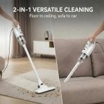 Trunera Corded Stick Vacuum Cleaner, 2-in-1 Lightweight Vacuum with 400W Suction, Floor Brush & Crevice Tool Included, 13 ft Power Cord, 0.5L Dust Cup for Hard Floors and Low-Pile Carpets