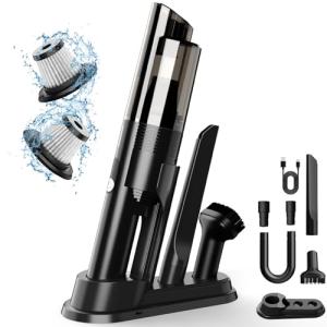 Handheld Vacuum Cordless,10KPA Powerful Suction Car Vacuum with 2-Speed, Vacuum Cleaner with Charging Dock, Portable Lightweight 4-in-1 Mini Hand Held Vacuum for Car Home Pet Office and Pet Hair