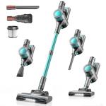 Dzaki Cordless Vacuum Cleaner, Stick Vacuum with Smart LED Display, 50KPA 55Mins Vacuum Cleaners for Home, Powerful Suction, Anti-Tangled Lightweight Rechargeable Vac for Pet Hair, Carpet (Turquoise)