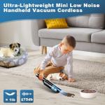 Handheld Vacuum Cordless,10KPA Powerful Suction Car Vacuum with 2-Speed, Vacuum Cleaner with Charging Dock, Portable Lightweight 4-in-1 Mini Hand Held Vacuum for Car Home Pet Office and Pet Hair