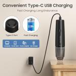 A9life Handheld Vacuum Cordless, Car Vacuum Cleaner Portable with HEPA Filter, 2 Suction Modes, Mini Hand Held Vacuum Rechargeable for Car, Home, Pet Hair, Office, Desk, Keyboards (Black)
