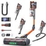 Cordless Vacuum Cleaner, 650W/55Kpa/70Mins Stick Vacuum Cleaners for Home with 180° Foldable Wand &3.3Ft Hose, Touch Screen AUTO-Mode, Wall Mount Charging, Fragrance, Vacuum for Floor/Carpet/Pet Hair