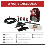 Atrix Turbo Red AHC-1 HEPA Canister Vacuum Cleaner – Powerful 1,400W Variable Speed Motor, Lightweight 6-Quart Bag Design, 3-Stage Filtration, Telescopic Wand, Full Bag Indicator & Accessory Kit