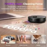 MONSGA Robot Vacuum and Mop Combo, 7000Pa Robotic Vacuum with Lidar Navigation, 180mins Runtime, Tangle-Free Robot Mop, 5 Editable Maps, APP/Remote/Voice Control, Ideal for Hard Floors and Carpets
