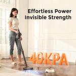 RONEAIR Cordless Vacuum Cleaner for Home,Cleans Under Furniture Without Bending,450W 40Kpa 45Mins,Self-Standing,Powerful Stick Vacuum Cordless for Pet Hair,Hard Floors,Carpets,Car