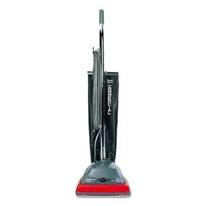 Sanitaire SC679J Commercial Lightweight Upright Vacuum, Bag-Style, 12lb, Gray/Red