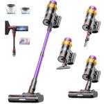 Cordless Vacuum Cleaner, 650W 55KPA 70 Mins Vacuum Cleaners for Home, Self-Standing Cordless Vacuum with Charging Dock Station, LED Display, Upgraded Anti-Tangle Stick Vacuum for Pet Hair/Carpet/Floor