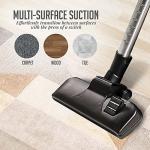 OVENTE Bagless Canister Vacuum Cleaner with Powerful Multi-Surface Suction, Telescoping Wand and Automatic Cord Rewind, Lightweight Corded Cleaning Machine with Sofa/Pet Brush Included, Black ST2010