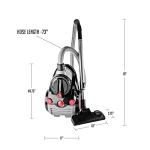 OVENTE Bagless Canister Vacuum Cleaner with Powerful Multi-Surface Suction, Telescoping Wand and Automatic Cord Rewind, Lightweight Corded Cleaning Machine with Sofa/Pet Brush Included, Black ST2010