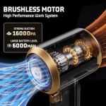 JIXINMIYUE Cordless Car Vacuum Cleaner: Handheld Vacuum with 16000Pa Strong Suction, Brushless Motor & HEPA Filter, 7-in-1 Cleaning Kit, Type-C Charging for Home Office Car Pet