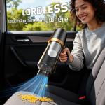 JIXINMIYUE Cordless Car Vacuum Cleaner: Handheld Vacuum with 16000Pa Strong Suction, Brushless Motor & HEPA Filter, 7-in-1 Cleaning Kit, Type-C Charging for Home Office Car Pet
