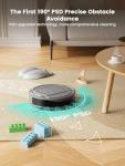 Lefant Robot Vacuum Cleaner, 4000Pa Suction, 200 Mins Runtime, Quiet, Ultra-Slim, Wi-Fi/App/Voice Control, Self-Charging, Scheduled Cleaning, Ideal for Pet Hair and Hard Floors, M210 Black