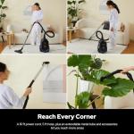 Aircliff Piwosa Canister Vacuum Cleaner, 17KPA Suction Vac for Carpets/Hard Floors, Lightweight Bagless Canister Vacuum with HEPA, 2 Motor System, and 3 Cleaning Tools (Black)