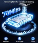 Cordless Vacuum Cleaner,Upgraded 50KPA 600W 70 Mins Stick Vacuum with Self-Standing,Touch Screen, Rechargeable, Lightweight,Anti-tangle Wireless Vacumm,Vacuum Cleaners for Home/Pet Hair/Carpets/Floors