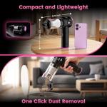 Wansimoo Handheld Car Vacuum Cleaner,25000PA Strong Cyclonic Suction Foldable Mini Vacuum Portable Cordless with Digital Display and One Touch Dust Removal for Car, Home, Office, Kitchen (Purple)