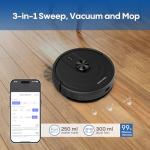 eitton Robot Vacuum and Mop with LiDAR Navigation, 5000Pa Robotic Vacuums with Mapping, Automatic Self-Recharging, 2.4G WiFi/App/Alexa/Remote Control for Pet Hair,Hard Floor,Carpet