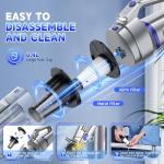 JONYJ Handheld Vacuum Cordless, 16000PA Strong Suction Hand Held Car Vacuum Cleaner, Portable Hand Vacuum Rechargeable with Multi-Nozzles & LED Light for Home, Car, Office, Pets