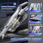 JONYJ Handheld Vacuum Cordless, 16000PA Strong Suction Hand Held Car Vacuum Cleaner, Portable Hand Vacuum Rechargeable with Multi-Nozzles & LED Light for Home, Car, Office, Pets