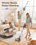 N8 Cordless Vacuum Cleaner,Lightweight Stick Vacuum with Powerful Suction,2200mAh Battery,40 Mins Runtime,Self-Standing,Rechargeable Vacuum Cleaners for Home Hardwood Floor Carpet Pet Hair (Ocean)