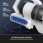 Eureka Cordless Vacuum Cleaner, Anti-Tangle Brushroll, Rechargeable Stick Vacuum, Lightweight for Carpet, Hard Floor, Pet Hair, White NEC280WH