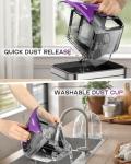 Zefiro Canister Vacuum Cleaner, Bagless Canister Vacuum for Home, Powerful Suction, Auto Cord Rewind, HEPA Filter, Corded Vacuum for Hard Floors, Carpet, Apartment/Rental Friendly(Purple&Gray)