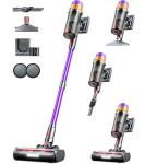 Cordless Vacuum Cleaner, 500W 50KPA 60Mins Vacuum Cleaners for Home, Self-Standing Stick Vacuums with LED Display, Anti-Tangle, Lightweight, Rechargeable Wireless Vacumm for Pet Hair Carpet Floor