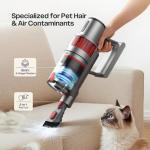 ToyMade Cordless Vacuum Cleaner, 600W/50KPA, Stick Vacuum with Rechargeable Design, Up to 60 Minutes, Powerful Suction, Lightweight, Vacuum Cleaner for Home/Pet Hair/Carpet/Hard Floor, Grey