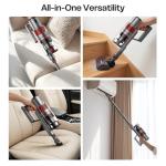 ToyMade Cordless Vacuum Cleaner, 600W/50KPA, Stick Vacuum with Rechargeable Design, Up to 60 Minutes, Powerful Suction, Lightweight, Vacuum Cleaner for Home/Pet Hair/Carpet/Hard Floor, Grey