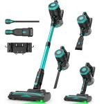 Zefiro 350W Cordless Vacuum Cleaner,45Mins Runtime Vacuum Cleaners for Home, Anti-Tangle and 1.5L Dust Cup, Lightweight Vacuum for Hardwood Floor Carpet Pet Hair