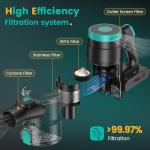 Zefiro 350W Cordless Vacuum Cleaner,45Mins Runtime Vacuum Cleaners for Home, Anti-Tangle and 1.5L Dust Cup, 6 in 1 Lightweight Vacuum for Hardwood Floor Carpet Pet Hair