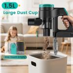 Zefiro 350W Cordless Vacuum Cleaner,45Mins Runtime Vacuum Cleaners for Home, Anti-Tangle and 1.5L Dust Cup, Lightweight Vacuum for Hardwood Floor Carpet Pet Hair