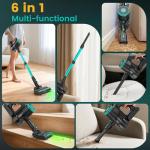 Zefiro 350W Cordless Vacuum Cleaner,45Mins Runtime Vacuum Cleaners for Home, Anti-Tangle and 1.5L Dust Cup, Lightweight Vacuum for Hardwood Floor Carpet Pet Hair