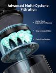 1700W Canister Vacuum Cleaner, 45Kpa Bagless Vacuum Cleaner, Multi-Cyclonic Filtration, 2 Anti-Allergen HEPA Filters, 3.5QT Dust Cup, 4 Tools, Corded Vacuum for Hard Floor, Pet Hair, Turquoise