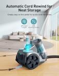 1700W Canister Vacuum Cleaner, 45Kpa Bagless Vacuum Cleaner, Multi-Cyclonic Filtration, 2 Anti-Allergen HEPA Filters, 3.5QT Dust Cup, 4 Tools, Corded Vacuum for Hard Floor, Pet Hair, Turquoise