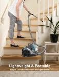 1700W Canister Vacuum Cleaner, 45Kpa Bagless Vacuum Cleaner, Multi-Cyclonic Filtration, 2 Anti-Allergen HEPA Filters, 3.5QT Dust Cup, 4 Tools, Corded Vacuum for Hard Floor, Pet Hair, Turquoise